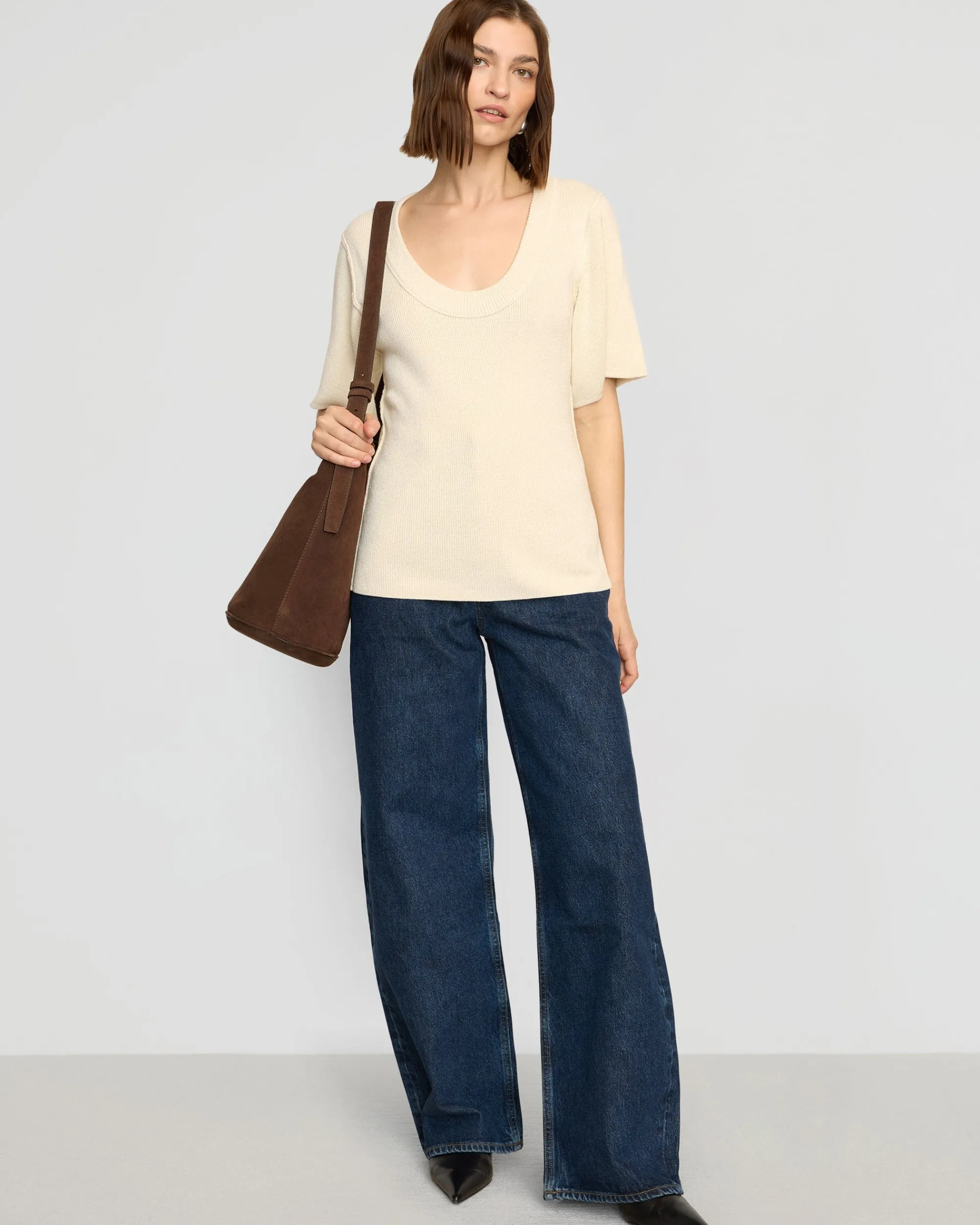 Brilliant Wise Corporation Limited Reina Sculpted Scoop-Neck Knit Top< Tops|Sweaters