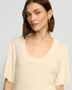 Brilliant Wise Corporation Limited Reina Sculpted Scoop-Neck Knit Top< Tops|Sweaters