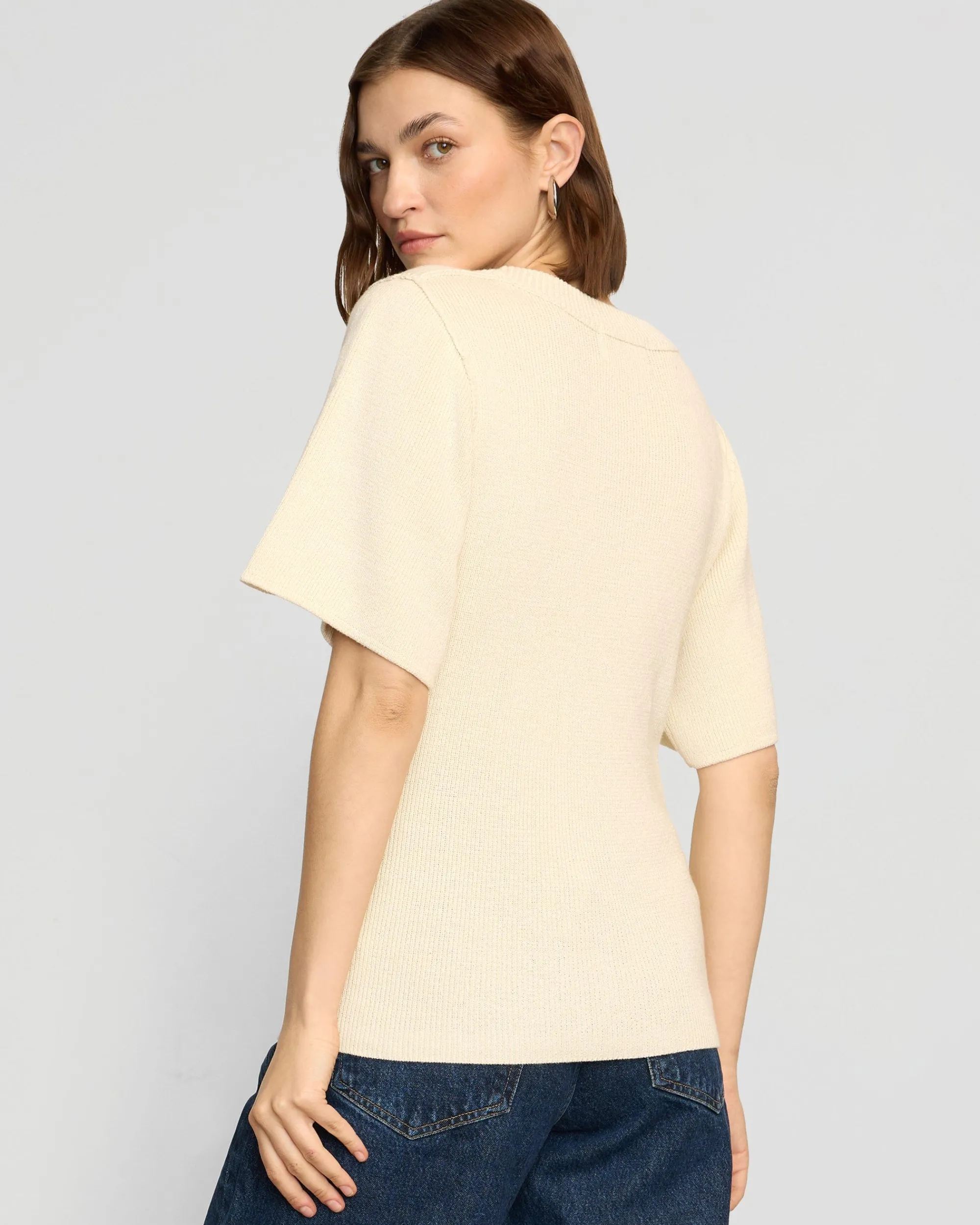 Brilliant Wise Corporation Limited Reina Sculpted Scoop-Neck Knit Top< Tops|Sweaters