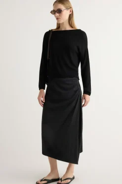 Hua Jia Rita Asymmetric-Hem Shirred Skirt< Skirts