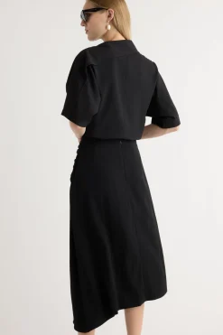 Hua Jia Rita Asymmetric-Hem Shirred Skirt< Skirts