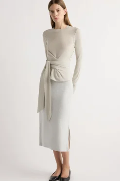 Brilliant Wise Corporation Limited Robin Tie-Front Tencel-Wool Sweater< Sweaters