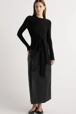 Brilliant Wise Corporation Limited Robin Tie-Front Tencel-Wool Sweater< Sweaters
