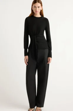 Brilliant Wise Corporation Limited Robin Tie-Front Tencel-Wool Sweater< Sweaters