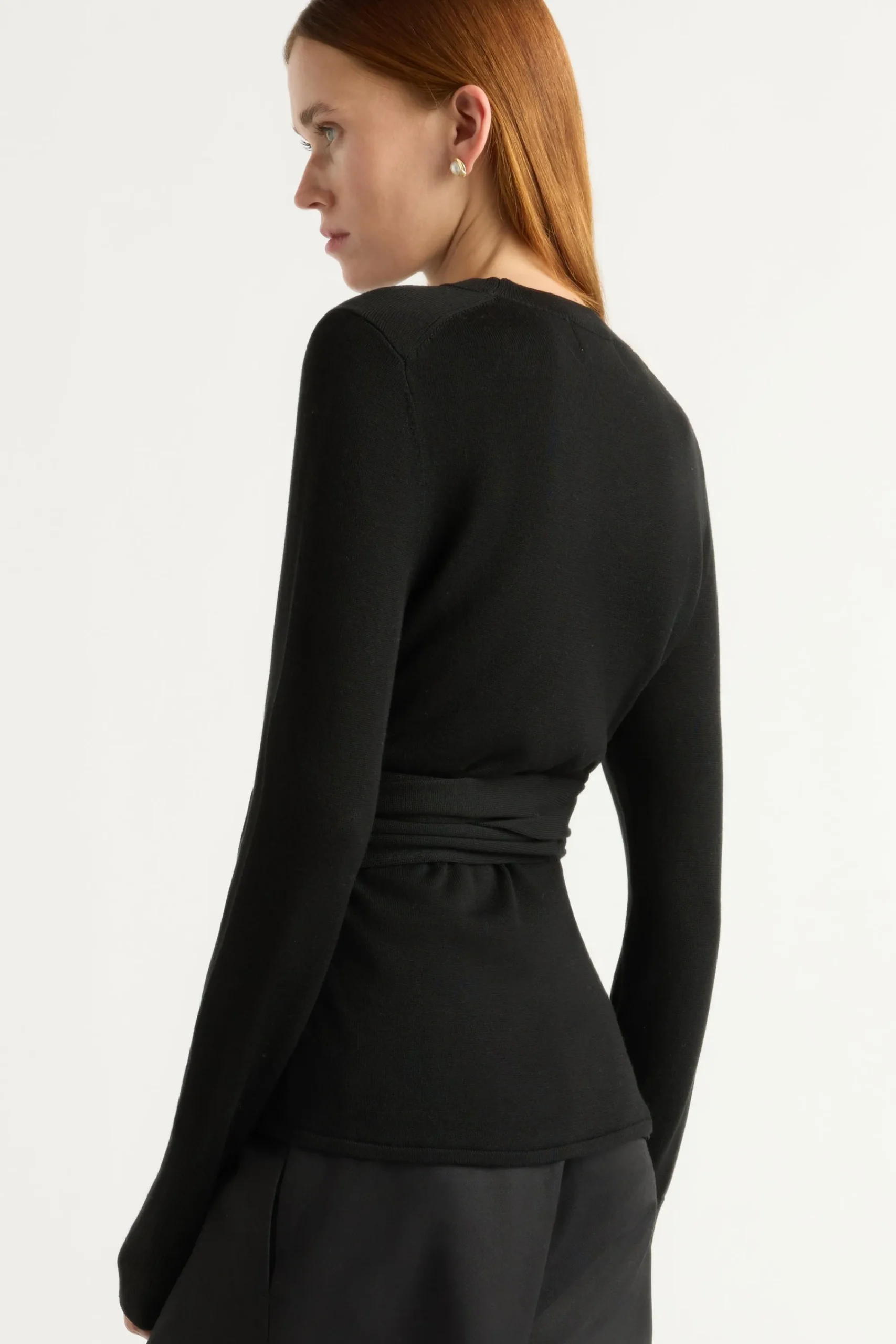 Brilliant Wise Corporation Limited Robin Tie-Front Tencel-Wool Sweater< Sweaters