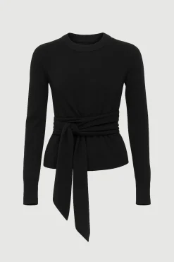 Brilliant Wise Corporation Limited Robin Tie-Front Tencel-Wool Sweater< Sweaters