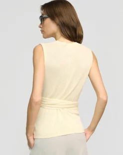 Brilliant Wise Corporation Limited Rois Tie-Front Linen-Cotton Top< Sweaters|Tops