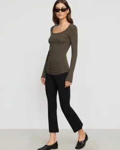 Asia Consultancy Co., Ltd Rosa Ribbed Scoop-Neck Tee< Tees|Tops