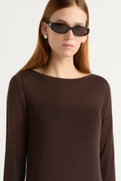 Brilliant Wise Corporation Limited Rosalynn Semi-Sheer Tencel-Blend Knit Dress< Dresses