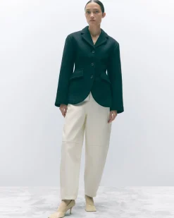 Hua Jia Rupa Vegan Leather Barrel-Leg Pant< Pants