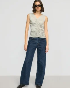 Asia Consultancy Co., Ltd Saleha Ruched-Front Sleeveless Tank< Tees|Tops