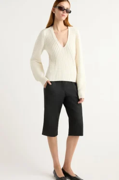 Brilliant Wise Corporation Limited Sanne Ottoman-Knit V-Neck Sweater< Sweaters