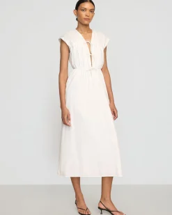 Fashion Apparels Shreya Tie-Front Organic Cotton Dress< Dresses