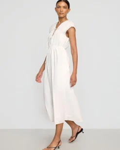 Fashion Apparels Shreya Tie-Front Organic Cotton Dress< Dresses