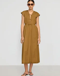 Fashion Apparels Shreya Tie-Front Organic Cotton Dress< Dresses