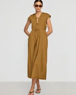 Fashion Apparels Shreya Tie-Front Organic Cotton Dress< Dresses