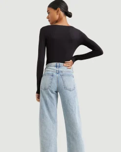 UBASE INTERNATIONAL, INC. Skyler Square-Neck Long-Sleeve Tee< Tees|Tops