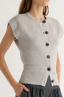 Brilliant Wise Corporation Limited Solea Button Knit Vest< Sweaters|Tops