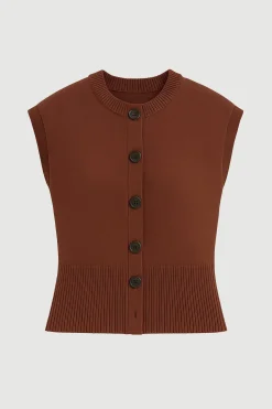 Brilliant Wise Corporation Limited Solea Button Knit Vest< Sweaters|Tops