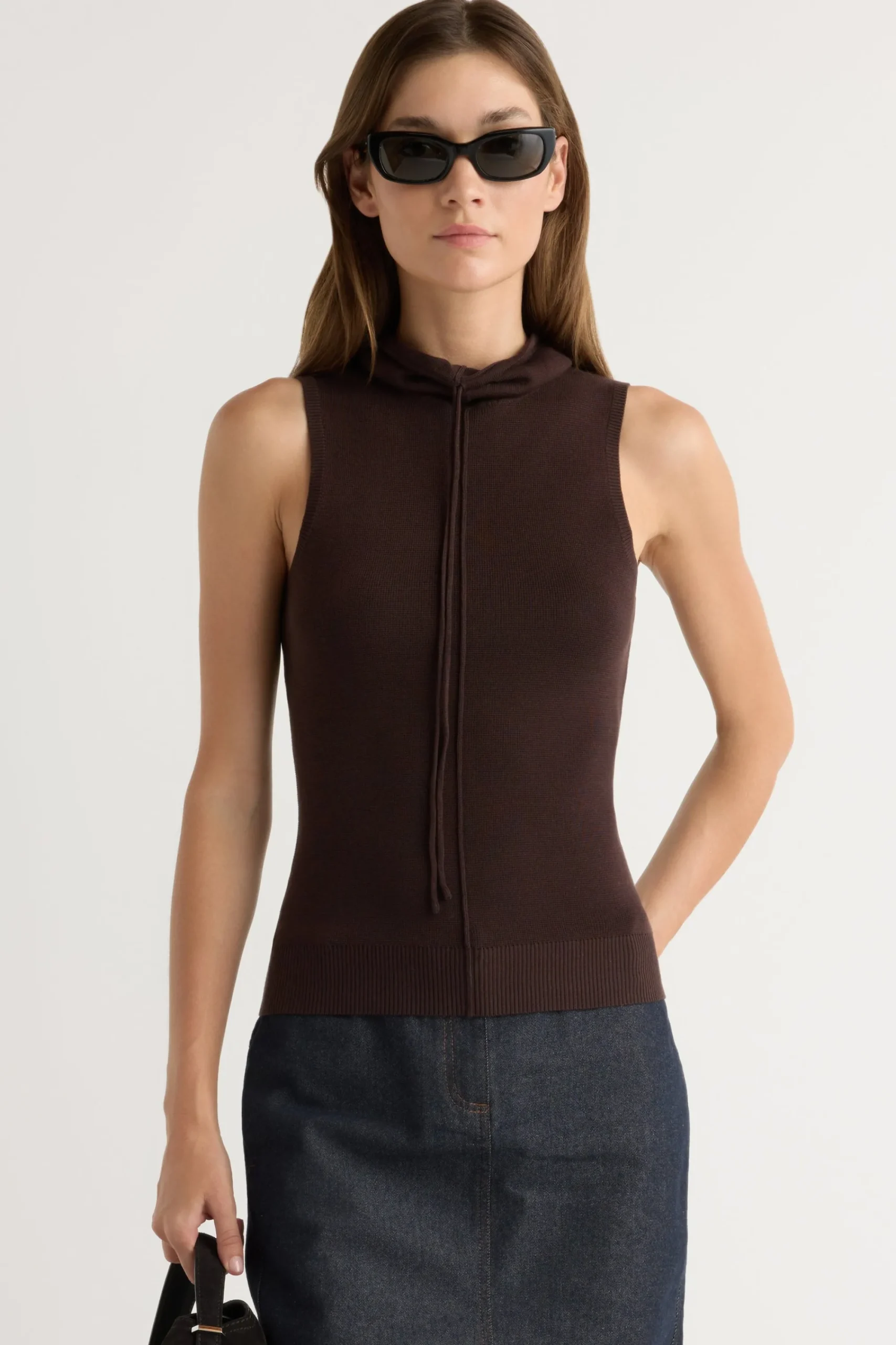 Brilliant Wise Corporation Limited Tammy Cinched-Neck Tencel-Blend Top< Sweaters|Tops