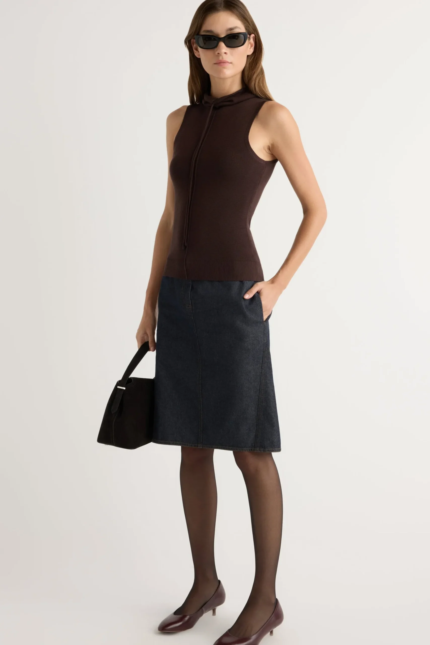 Brilliant Wise Corporation Limited Tammy Cinched-Neck Tencel-Blend Top< Sweaters|Tops