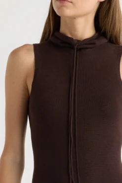 Brilliant Wise Corporation Limited Tammy Cinched-Neck Tencel-Blend Top< Sweaters|Tops