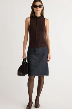 Brilliant Wise Corporation Limited Tammy Cinched-Neck Tencel-Blend Top< Sweaters|Tops