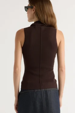 Brilliant Wise Corporation Limited Tammy Cinched-Neck Tencel-Blend Top< Sweaters|Tops