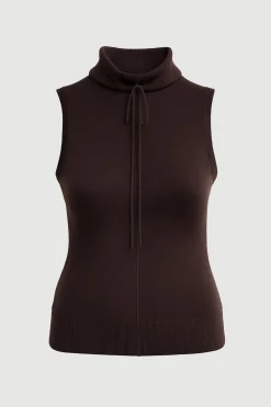 Brilliant Wise Corporation Limited Tammy Cinched-Neck Tencel-Blend Top< Sweaters|Tops