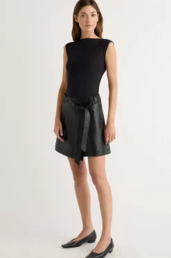 Hua Jia Tanner Vegan Leather Wrap Skirt< Skirts