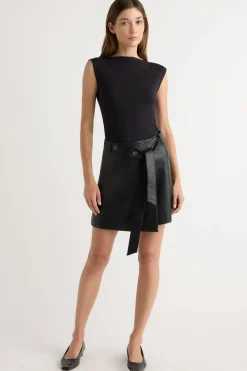 Hua Jia Tanner Vegan Leather Wrap Skirt< Skirts