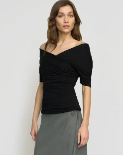 Asia Consultancy Co., Ltd Thalia Ruched Off-Shoulder Tee< Tees|Tops