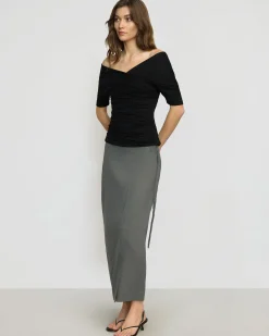 Asia Consultancy Co., Ltd Thalia Ruched Off-Shoulder Tee< Tees|Tops