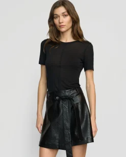 Asia Consultancy Co., Ltd Thea Semi-Sheer Tencel Crew-Neck Tee< Tees|Tops