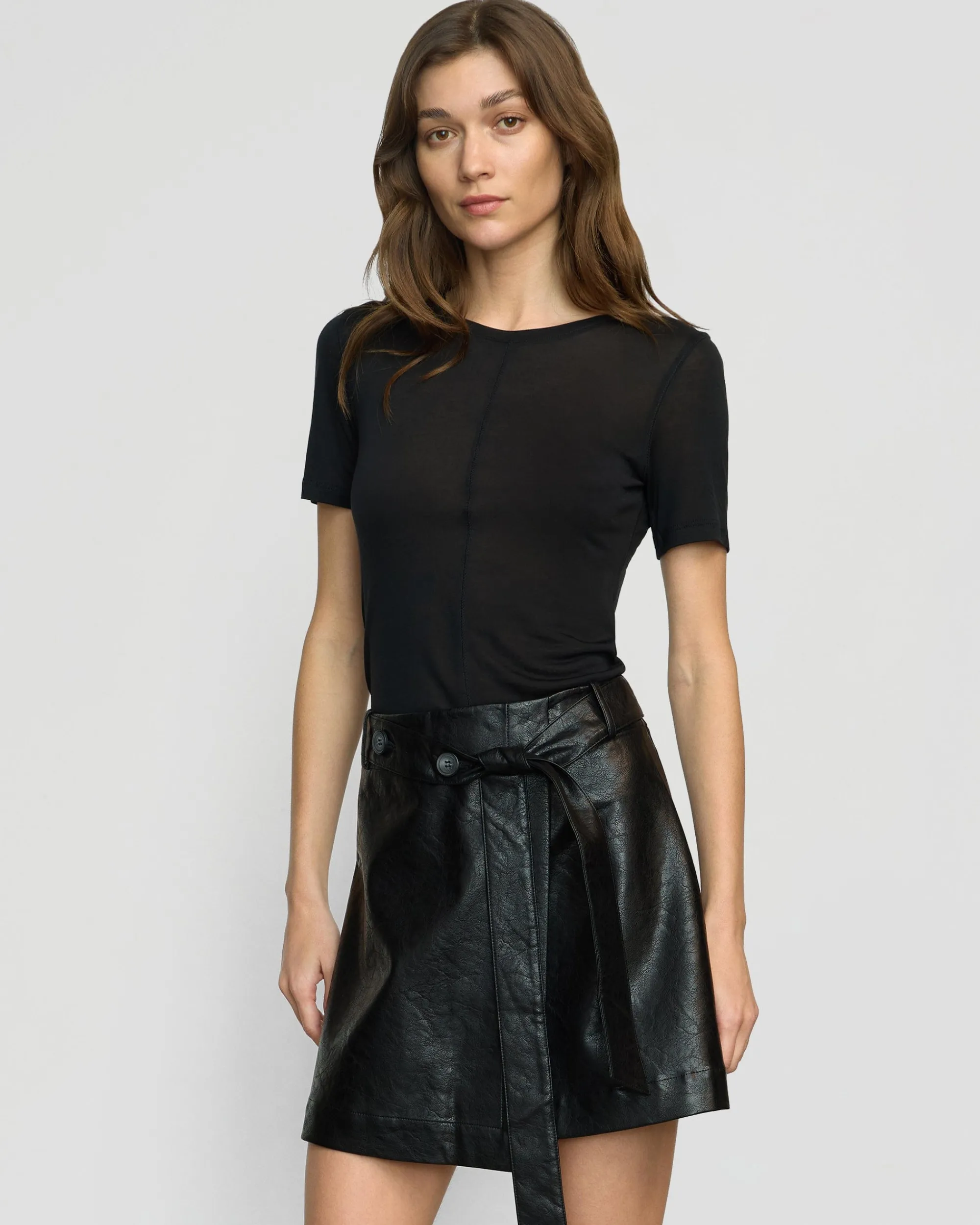 Asia Consultancy Co., Ltd Thea Semi-Sheer Tencel Crew-Neck Tee< Tees|Tops
