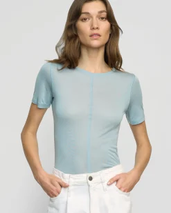 Asia Consultancy Co., Ltd Thea Semi-Sheer Tencel Crew-Neck Tee< Tees|Tops