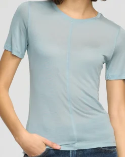 Asia Consultancy Co., Ltd Thea Semi-Sheer Tencel Crew-Neck Tee< Tees|Tops