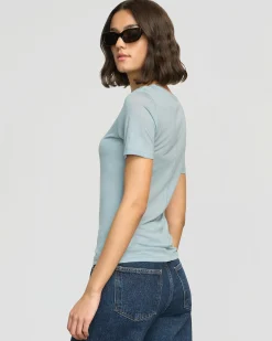 Asia Consultancy Co., Ltd Thea Semi-Sheer Tencel Crew-Neck Tee< Tees|Tops