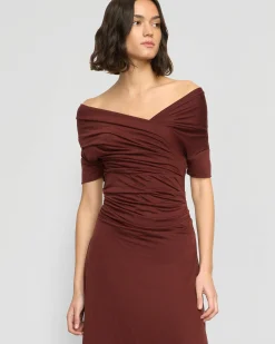 Asia Consultancy Co., Ltd Thilda Ruched Off-Shoulder Dress< Dresses