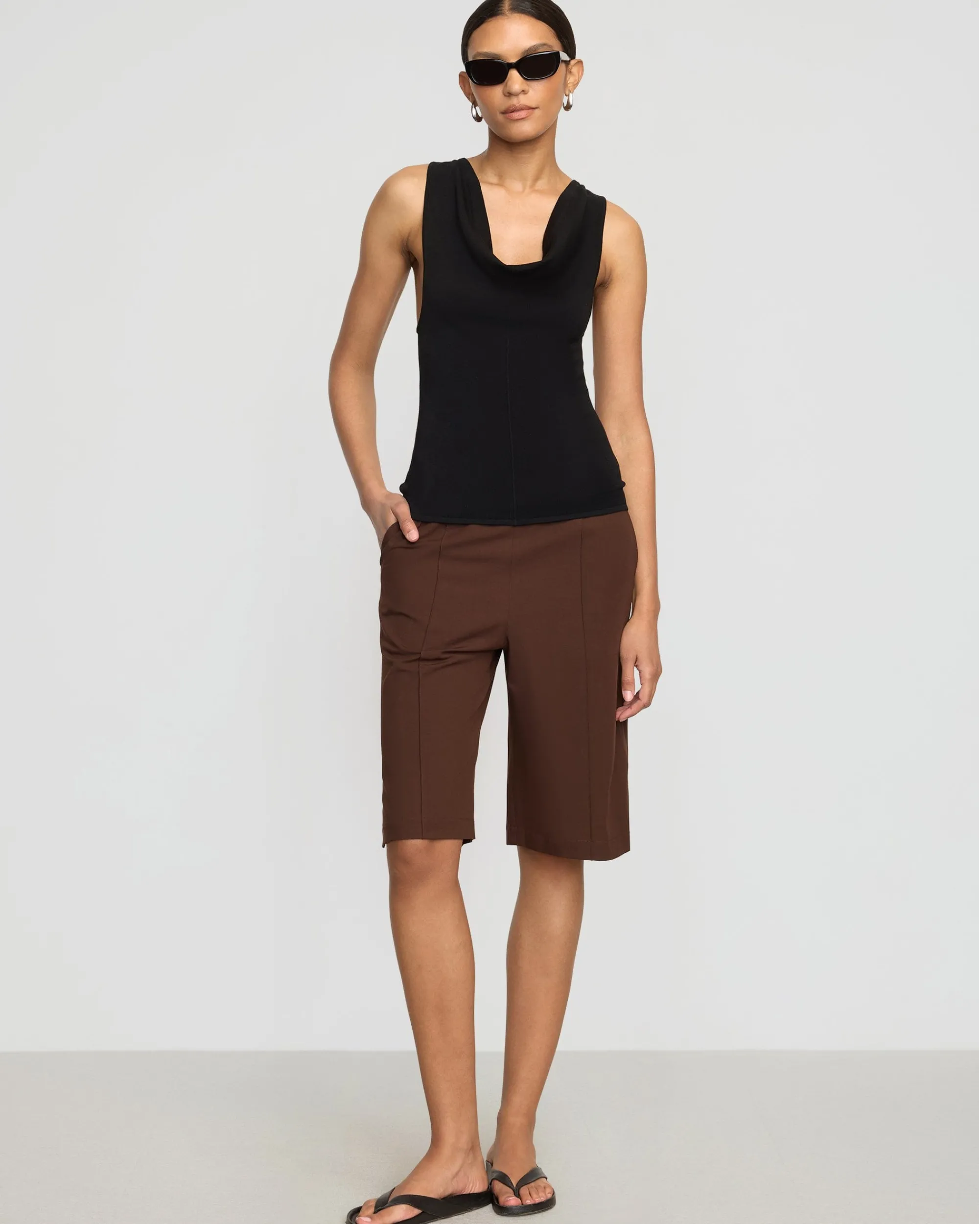 Brilliant Wise Corporation Limited Valerie Cowl-Neck Racerback Knit Top< Sweaters|Tops