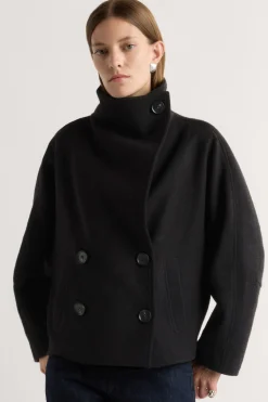 Hua Jia Vashti Wool-Blend Collared Peacoat< Outerwear