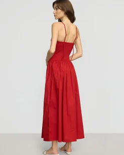 Fashion Apparels Venus Smocked Organic Cotton Midi Dress< Dresses
