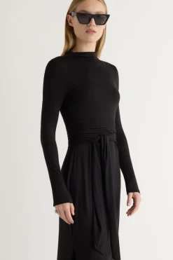 Lever Style LLC Vero Tie-Front Long-Sleeve Dress< Dresses