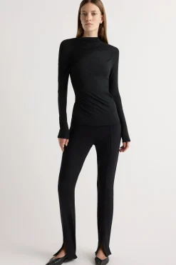 Asia Consultancy Co., Ltd Veronica Asymmetric-Ruched Long-Sleeve Tee< Tees|Tops