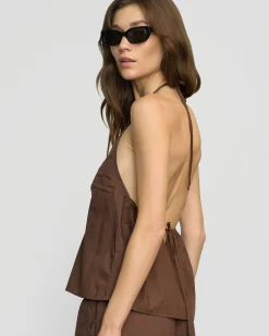 Fashion Apparels Vesna Organic Cotton Halter V-Neck Top< Tops