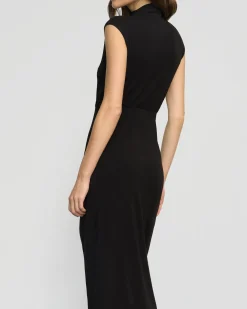 No Less Than Yimei Mock-Neck Side-Slit Dress< Dresses