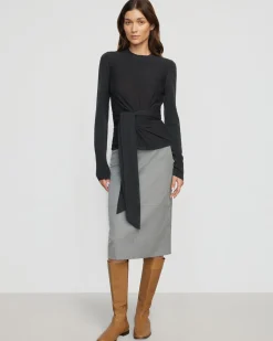 Hua Jia Yulia Back-Slit Suiting Skirt< Skirts