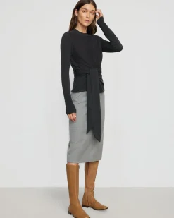 Hua Jia Yulia Back-Slit Suiting Skirt< Skirts