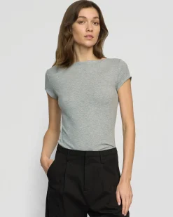 Asia Consultancy Co., Ltd Zayna Ribbed Cap-Sleeve Tee< Tees|Tops