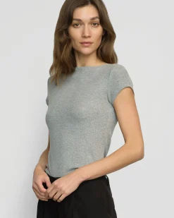 Asia Consultancy Co., Ltd Zayna Ribbed Cap-Sleeve Tee< Tees|Tops